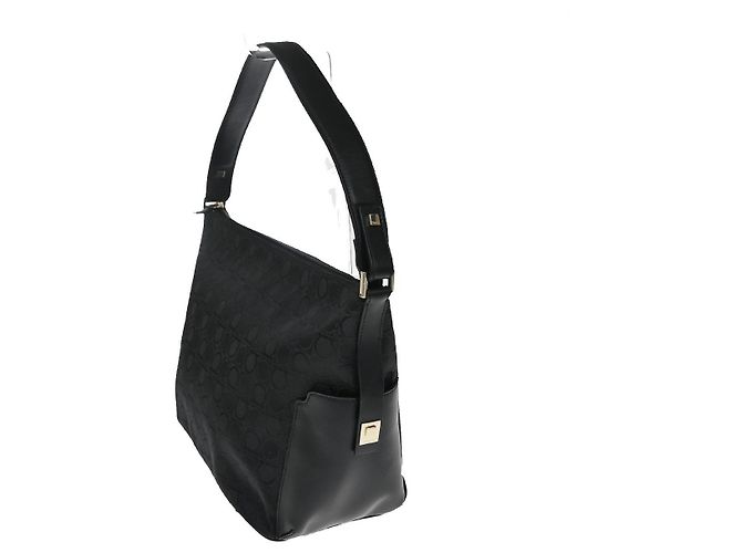 Salvatore Ferragamo Gancini Zip Canvas Nero - vista 3