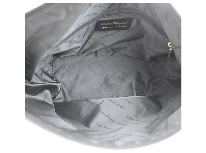 Salvatore Ferragamo Gancini Zip Canvas Nero - vista 5