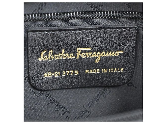 Salvatore Ferragamo Gancini Zip Canvas Nero - vista 6