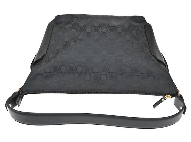 Salvatore Ferragamo Gancini Zip Canvas Nero - vista 7