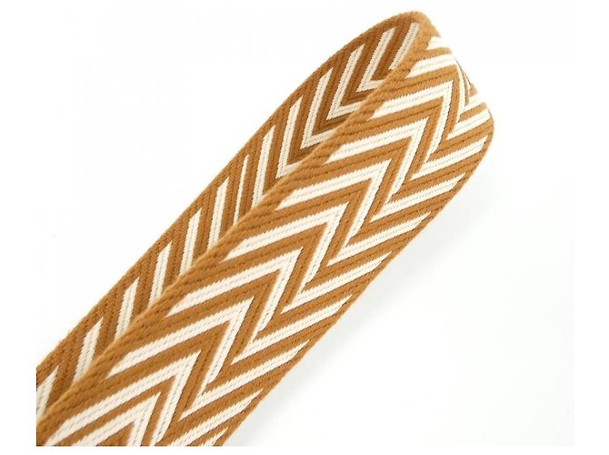 Hermès Tracolla Hermes Sangle Zigzag Bianco D'oro - vista 2