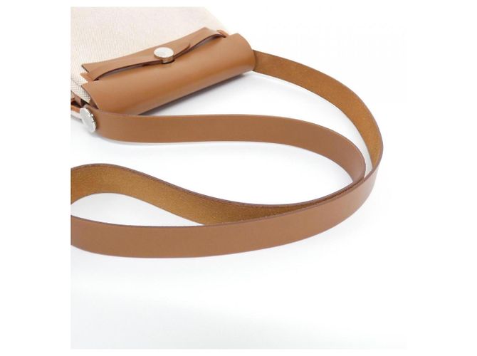 Hermès Borsa a tracolla Hermes Herbag Zip 20cm Rosso Beige - vista 5