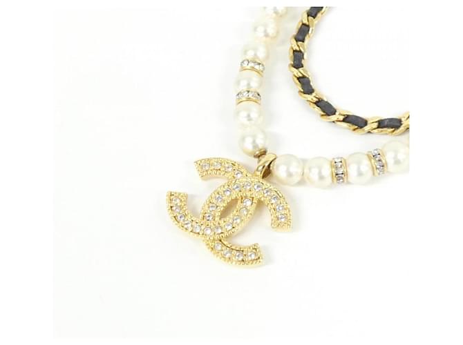 Collana Chanel ABE729 Nero Bianco D'oro - vista 3