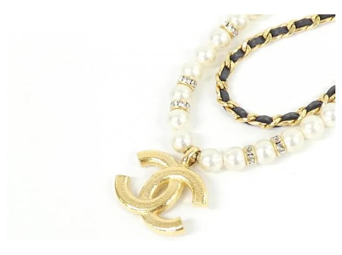 Collana Chanel ABE729 Nero Bianco D'oro - vista 4