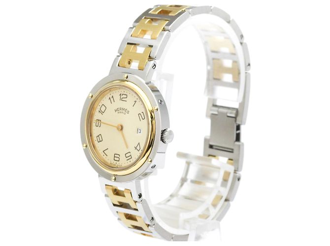Reloj Hermès Clipper de acero inoxidable chapado en oro de cuarzo unisex - vista 2