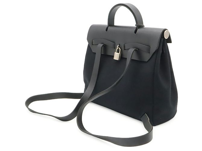 Zaino Borsa Hermès Herbag Ad PM Nero - vista 3