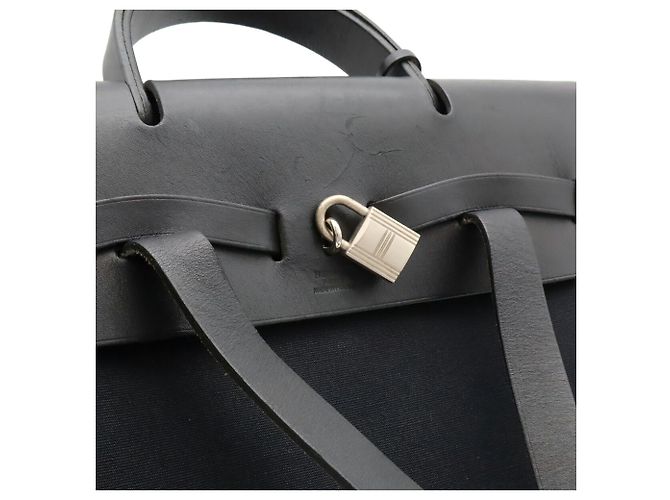 Zaino Borsa Hermès Herbag Ad PM Nero - vista 7