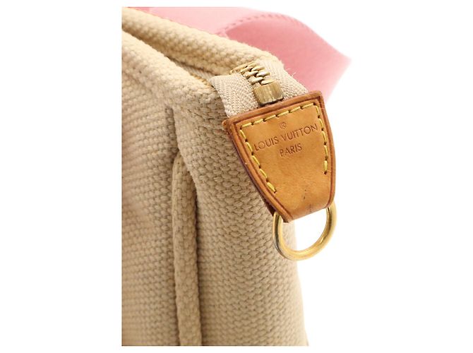 Borsa Louis Vuitton Antigua Cabas PM Rosso Beige - vista 8