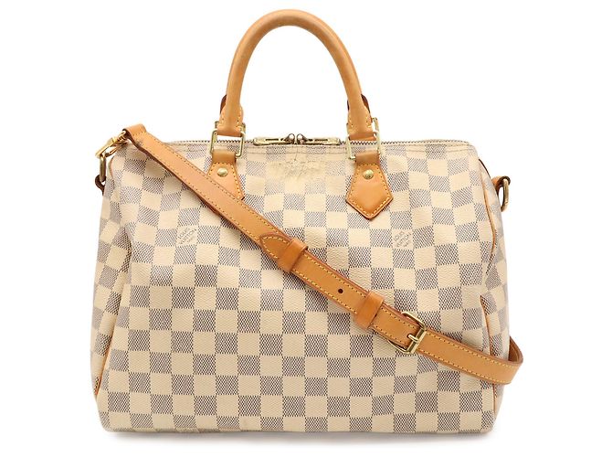Borsa Louis Vuitton Damier Azur Speedy Bandoulière 30 Bianco Crudo - vista 2