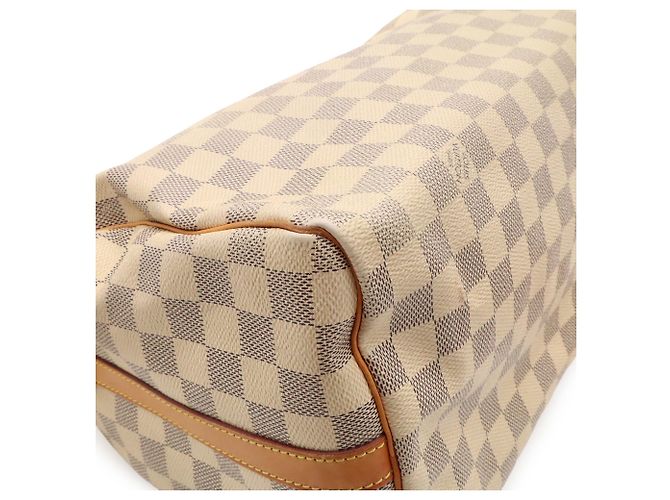 Borsa Louis Vuitton Damier Azur Speedy Bandoulière 30 Bianco Crudo - vista 4