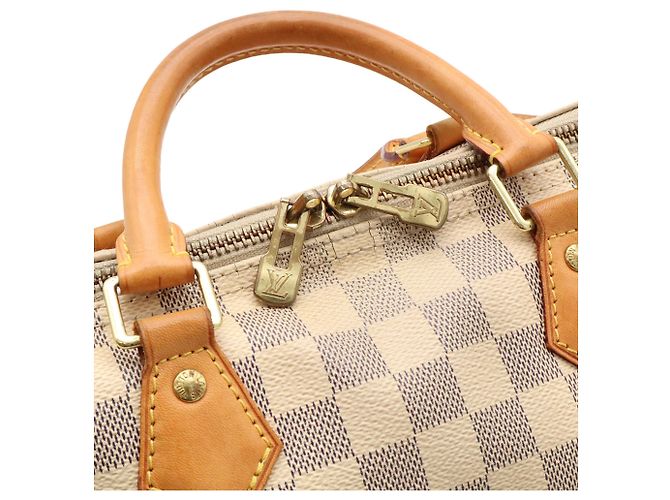 Borsa Louis Vuitton Damier Azur Speedy Bandoulière 30 Bianco Crudo - vista 7
