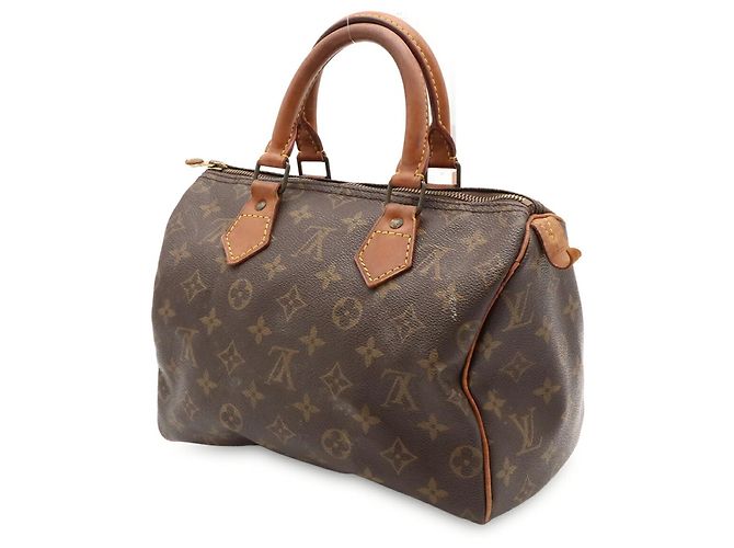 Borsa Louis Vuitton Monogram Speedy 25 M41528 Marrone Monogramma - vista 3