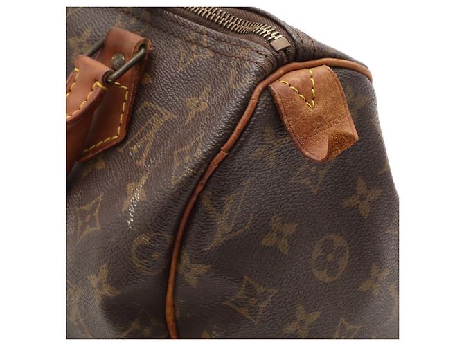 Borsa Louis Vuitton Monogram Speedy 25 M41528 Marrone Monogramma - vista 7