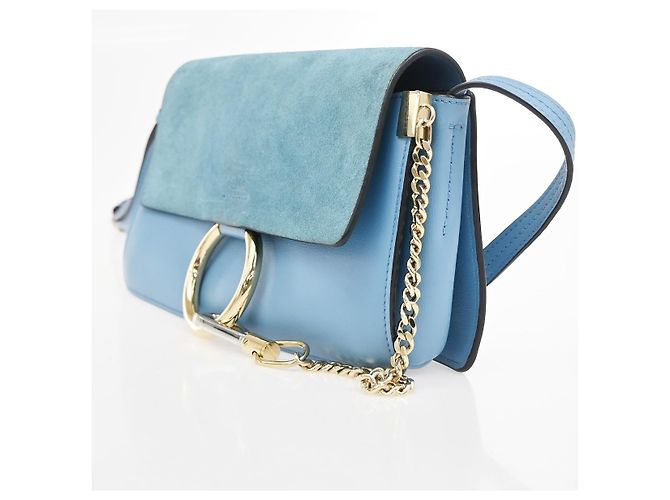 Chloé Chloe Faye en piel y ante Small Azul - vista 3
