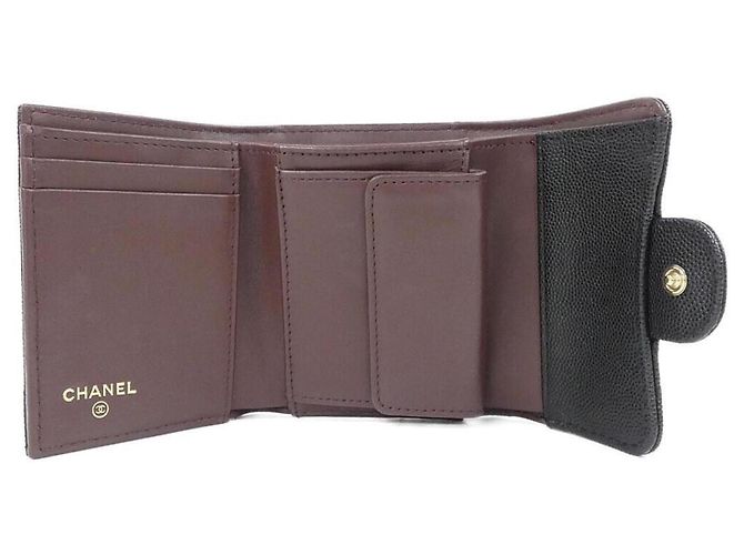 Cartera tríptico Chanel Timeless Classic Line AP0229 Negro Burdeos - vista 4