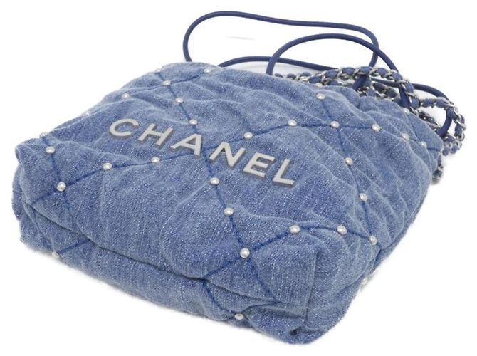 Borsa Chanel 22 Line MINI AS3980 Blu - vista 3