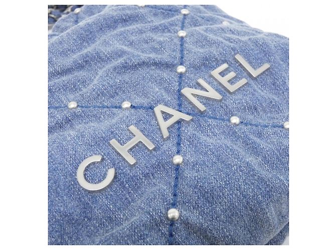 Borsa Chanel 22 Line MINI AS3980 Blu - vista 4
