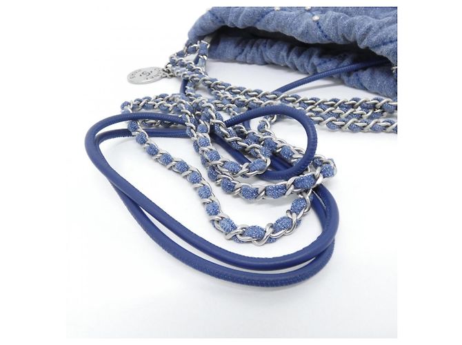 Borsa Chanel 22 Line MINI AS3980 Blu - vista 6