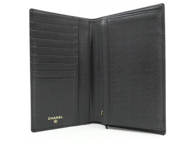Timeless Chanel Coco Button Line Lederlanger Geldbeutel Schwarz - Ansicht 4