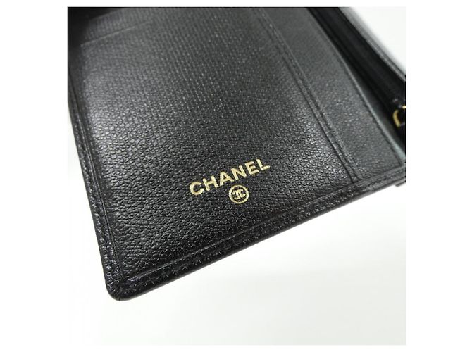 Timeless Chanel Coco Button Line Lederlanger Geldbeutel Schwarz - Ansicht 5