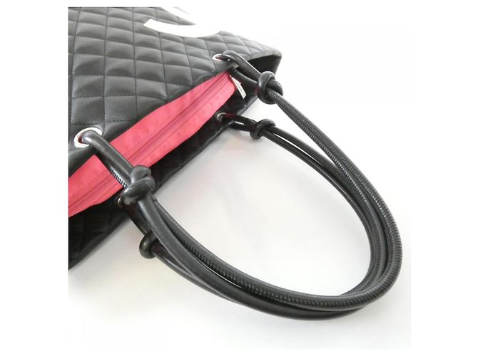 Borsa Chanel Cambon Line 25169 Nero Bianco - vista 6