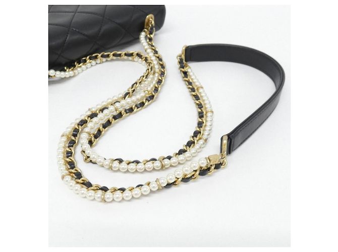 Borsa a tracolla in pelle nera Chanel AS2210 Nero - vista 7
