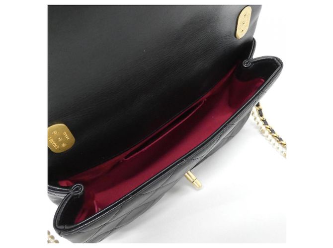 Borsa a tracolla in pelle nera Chanel AS2210 Nero - vista 8