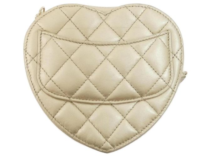 Borsa a tracolla Chanel AP2784 in agnello dorato D'oro - vista 2