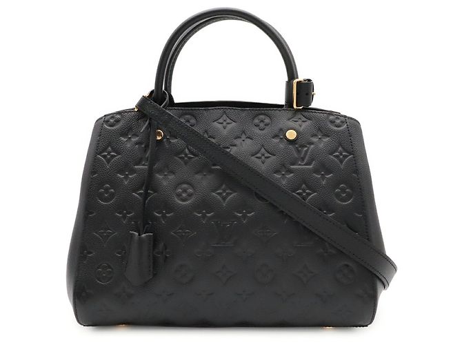 Borsa Louis Vuitton Monogram Empreinte Montaigne MM Nero - vista 2