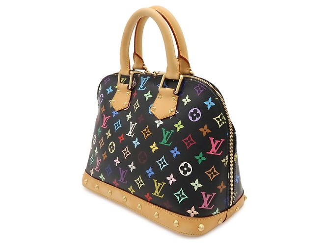 Borsa Louis Vuitton Monogram Multicolor Alma Noir Nero - vista 3