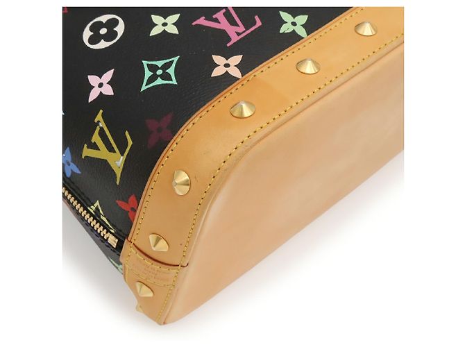 Borsa Louis Vuitton Monogram Multicolor Alma Noir Nero - vista 4