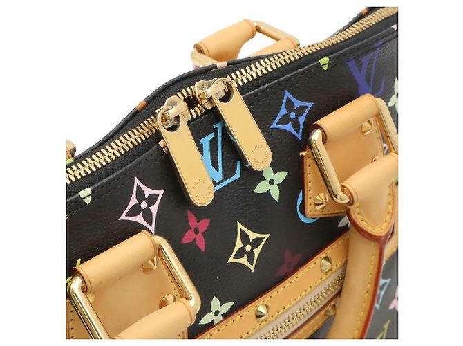 Borsa Louis Vuitton Monogram Multicolor Alma Noir Nero - vista 6