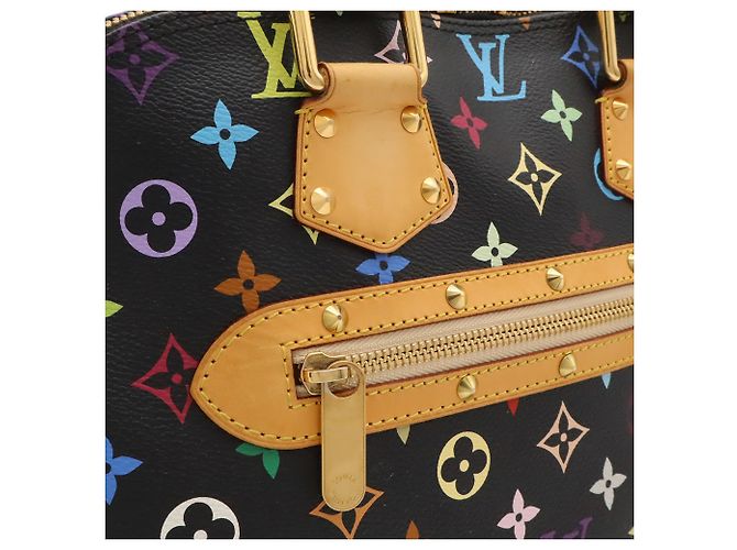 Borsa Louis Vuitton Monogram Multicolor Alma Noir Nero - vista 9