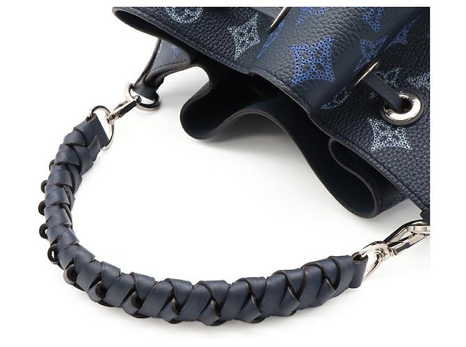 Borsa Tote Louis Vuitton Monogram Mahina Mulia Flight Mode Blu Blu navy - vista 5