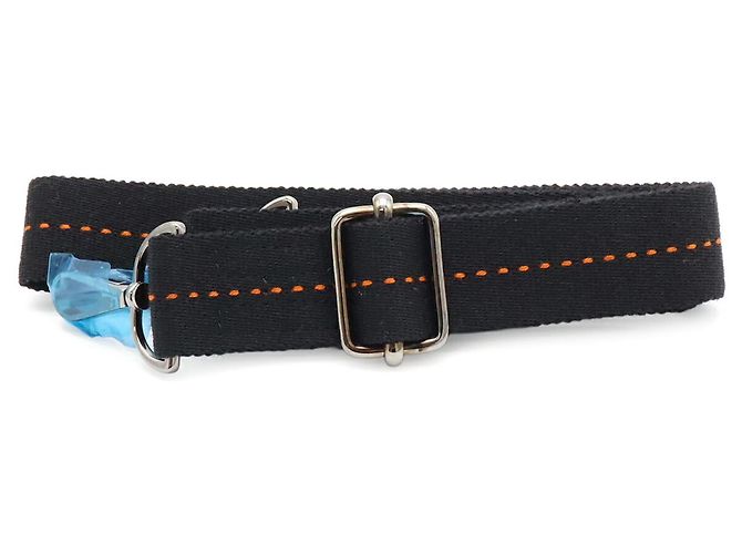 Hermès Tracolla in tela Hermes Nero Arancione - vista 2