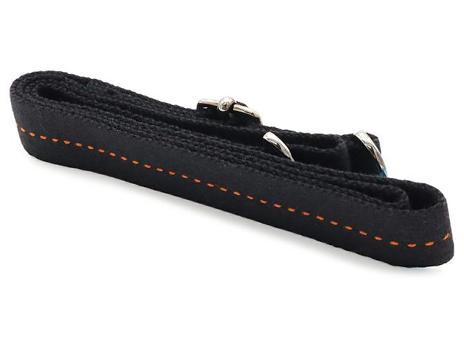 Hermès Tracolla in tela Hermes Nero Arancione - vista 3