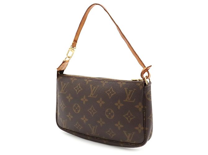 Borsa a mano Pochette Accessoires Monogram Louis Vuitton Marrone - vista 3