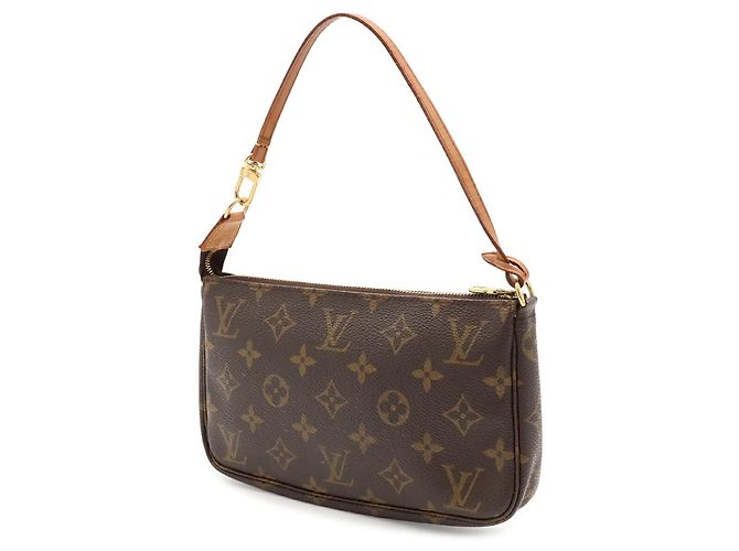 Borsa a mano Pochette Accessoires Monogram Louis Vuitton Marrone - vista 3