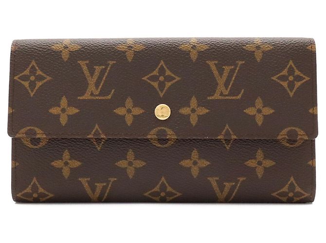Cartera Louis Vuitton Monogram Portefeuille Tresor International Tri-fold Long Wallet Castaño - vista 2