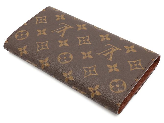 Cartera Louis Vuitton Monogram Portefeuille Tresor International Tri-fold Long Wallet Castaño - vista 3