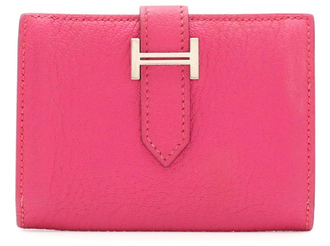 Tarjetero Hermès Bearn en Rose Shocking Pink Rosa - vista 2