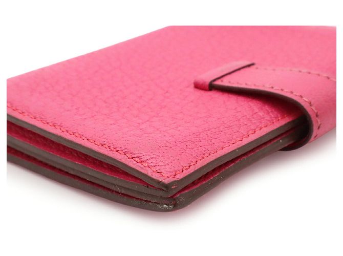 Tarjetero Hermès Bearn en Rose Shocking Pink Rosa - vista 4