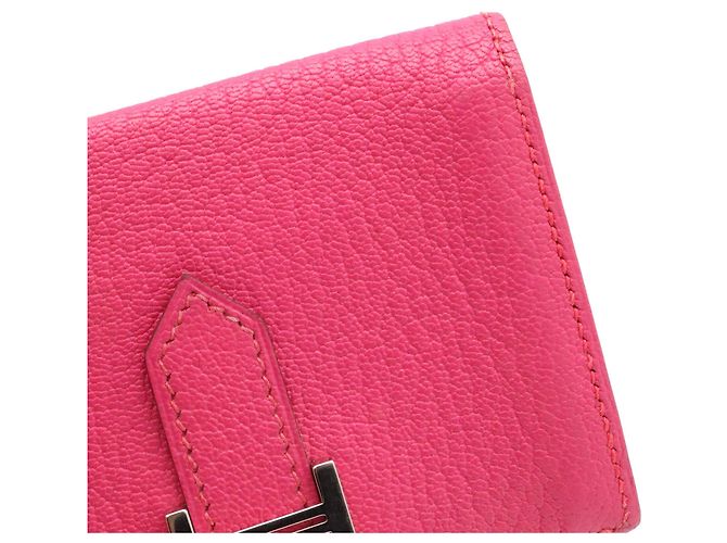 Tarjetero Hermès Bearn en Rose Shocking Pink Rosa - vista 6