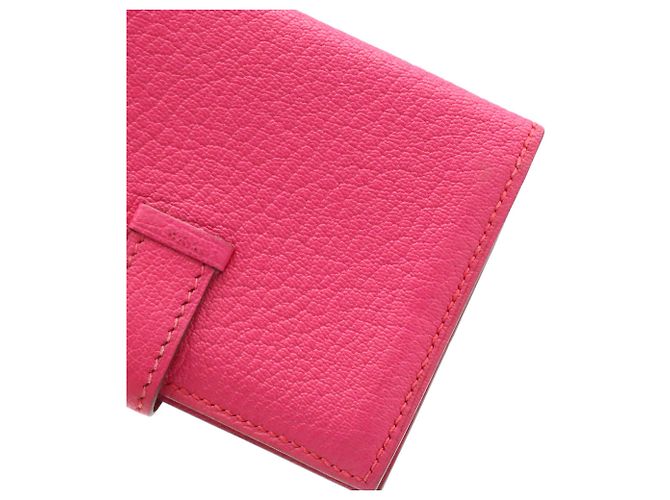 Tarjetero Hermès Bearn en Rose Shocking Pink Rosa - vista 7