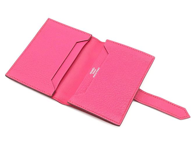 Tarjetero Hermès Bearn en Rose Shocking Pink Rosa - vista 8