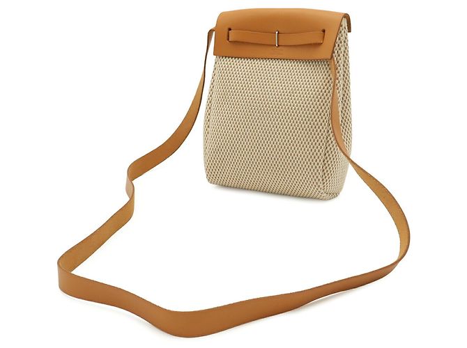 Borsa a Spalla Hermès Herbag TPM Pochette Nero Marrone chiaro - vista 3