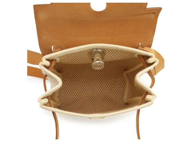 Borsa a Spalla Hermès Herbag TPM Pochette Nero Marrone chiaro - vista 7