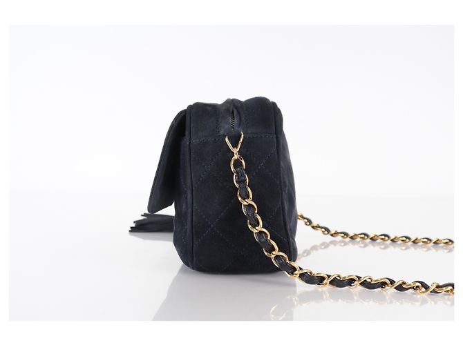 Camera Chanel Shoulder Suede Patchwork Medium Black - view 4
