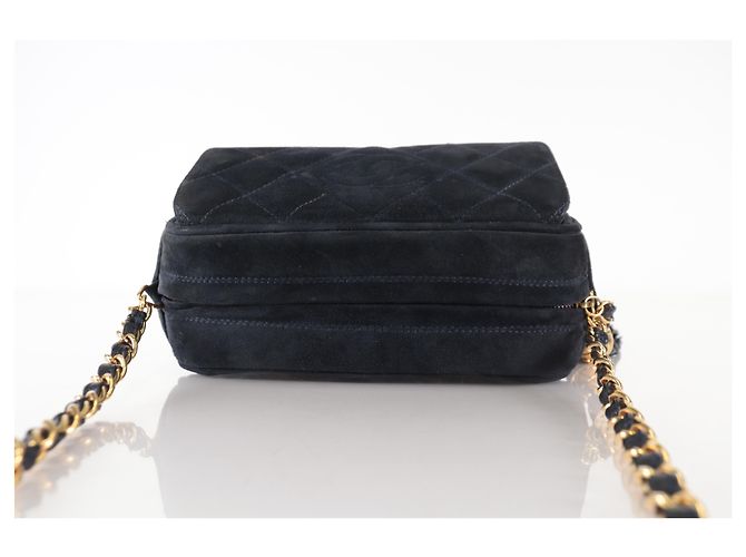 Camera Chanel Shoulder Suede Patchwork Medium Black - view 5