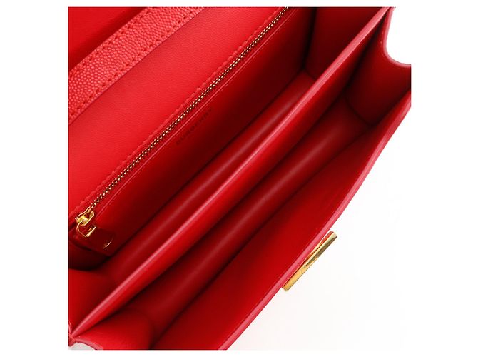 Burberry TB Flap Leather Small Rosso - vista 4